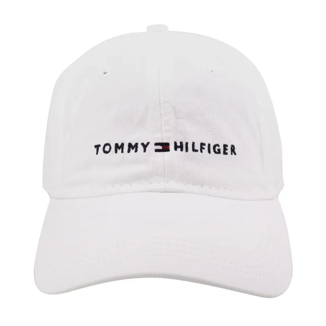 【Tommy Hilfiger】繡線小英文字母標誌女款棒球帽(白)