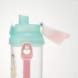 【小禮堂】SKATER 日本製 Disney 迪士尼公主 兒童彈蓋直飲透明水壺 480ml PSB5TRC - 粉綠集合款(平輸品)