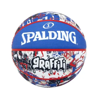 【SPALDING】SP 塗鴉系列 藍紅 橡膠 #7 籃球(7號球)