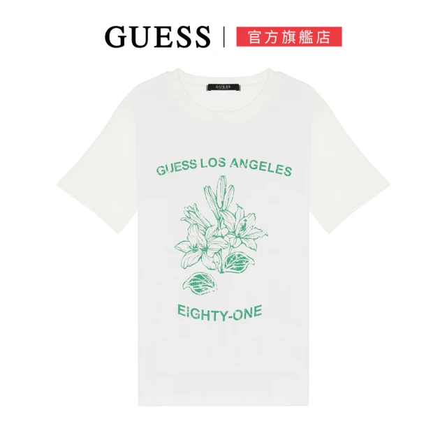 GUESSGUESS 清新花朵LOGO短T(兩色可選)