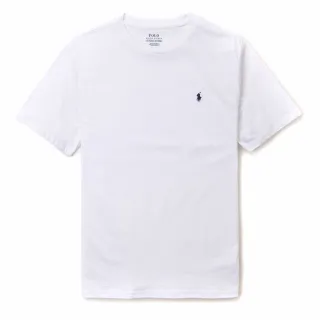 【RALPH LAUREN】RL POLO 經典圓領小馬素面短袖T恤 上衣-青年款-白色(平輸品/短T)