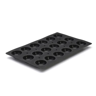 【de Buyer 畢耶】『黑軟矽膠模系列』18格迷你半圓形蛋糕烤模(GN 1/1適用)