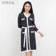 【JESSICA】優雅小香風菱格紋V領針織洋裝J30432