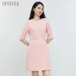 【JESSICA】氣質通勤簡約收腰圓領短袖洋裝J30529