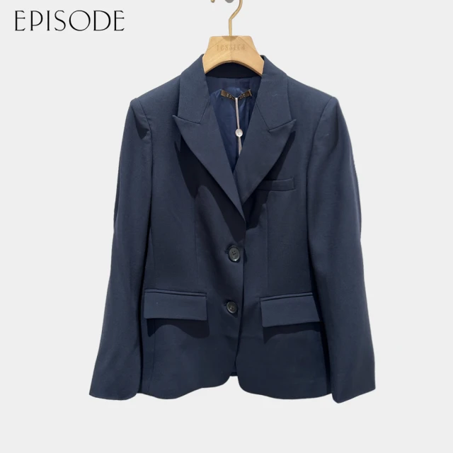 【EPISODE】簡潔俐落修身單排扣西裝外套E30598（藍）