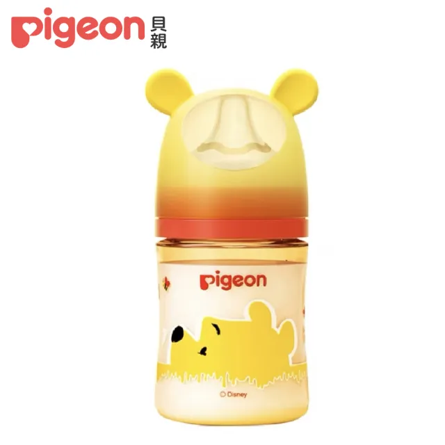 【Pigeon貝親 官方直營】第三代迪士尼母乳實感PPSU奶瓶160ml(貪吃維尼/米奇星星)