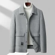 【米蘭精品】毛呢外套休閒夾克(時尚潮流工裝短款男外套3色74hi2)