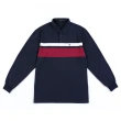 【MAXON 馬森大尺碼】台灣製/深藍紅條紋棉柔長袖POLO衫2L-4L(83834-58)