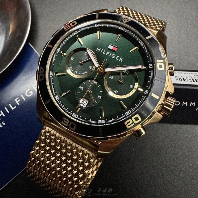 Tommy HilfigerTommy Hilfiger TommyHilfiger手錶型號TH00054(墨綠色錶面金色錶殼金色米蘭錶帶款)