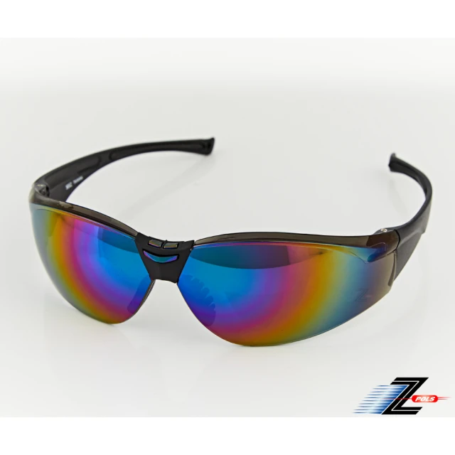 Z-POLSZ-POLS 帥氣有型質感黑框搭配七彩電鍍運動太陽眼鏡(抗紫外線UV400)