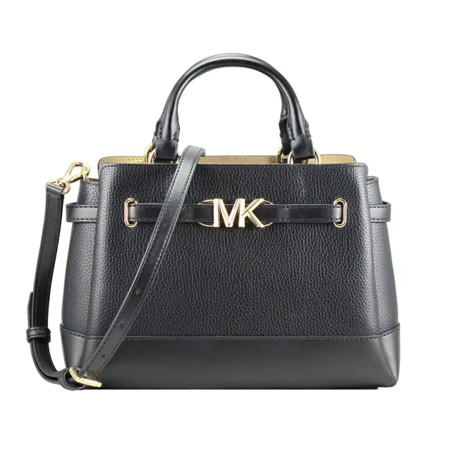 【Michael Kors】REED新款LOGO皮革手提/斜背/肩背包(黑)