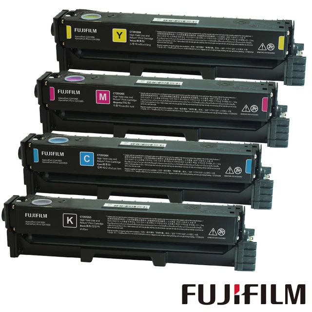 FUJIFILM 富士軟片 四色組★CT351263-66 原廠原裝 高容量四色碳粉匣組(各4500張/彩色C2410系列)