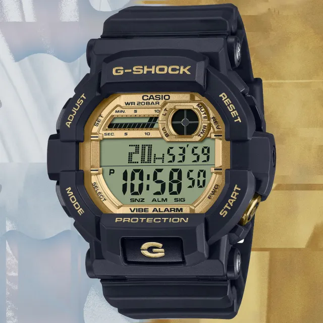 【CASIO 卡西歐】G-SHOCK 時尚黑金電子腕錶 禮物推薦 送禮首選(GD-350GB-1)