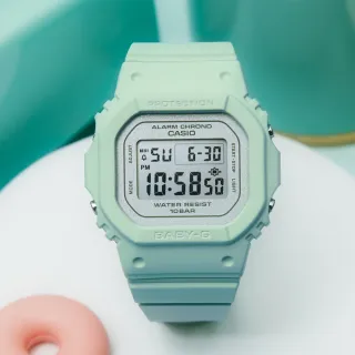 【CASIO 卡西歐】BABY-G 春日色調 鼠尾草綠方形電子腕錶 618 年中慶 禮物(BGD-565SC-3)