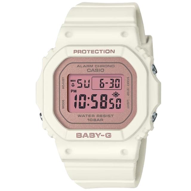 【CASIO 卡西歐】BABY-G 春日色調 櫻花粉方形電子腕錶 618 週年慶 畢業禮物(BGD-565SC-4)