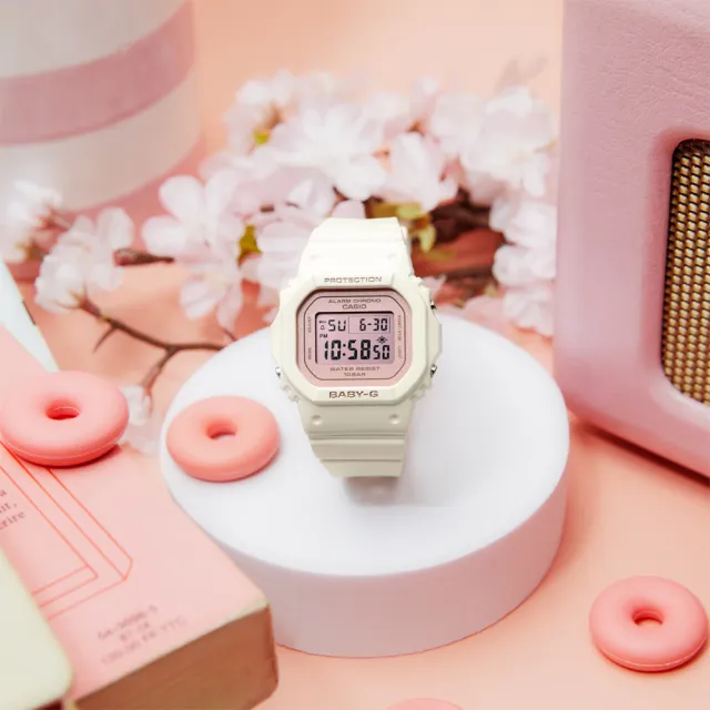 【CASIO 卡西歐】BABY-G 春日色調 櫻花粉方形電子腕錶 推薦 送禮 畢業禮物(BGD-565SC-4)
