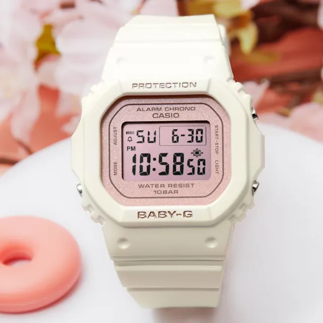 【CASIO 卡西歐】BABY-G 春日色調 櫻花粉方形電子腕錶 推薦 送禮 畢業禮物(BGD-565SC-4)