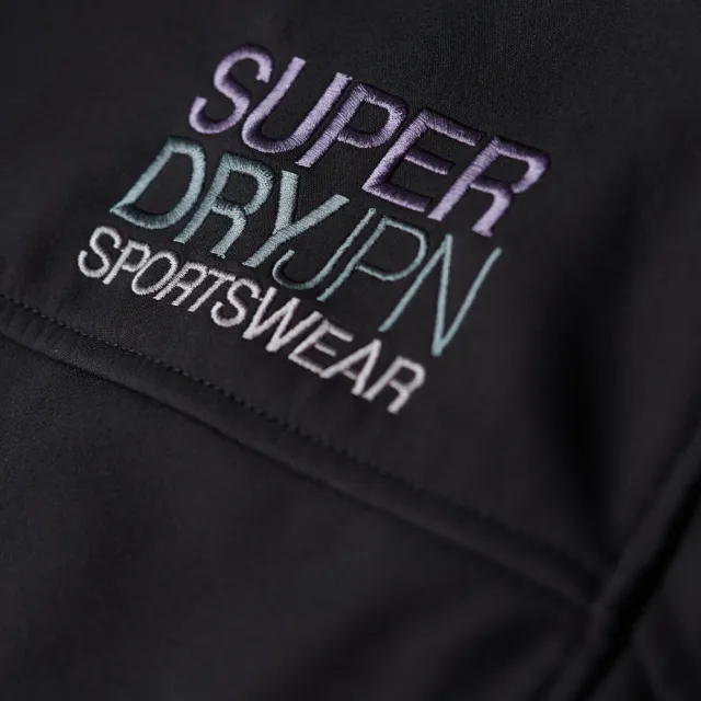 【Superdry】男裝 長袖外套 保暖 Hooded Soft Shell(黑)