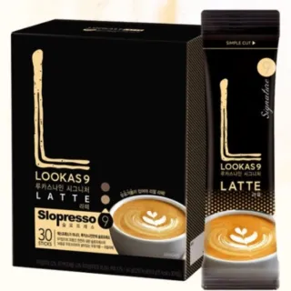 【韓國 Lookas9】原味拿鐵咖啡(14.9公克x30包/盒)