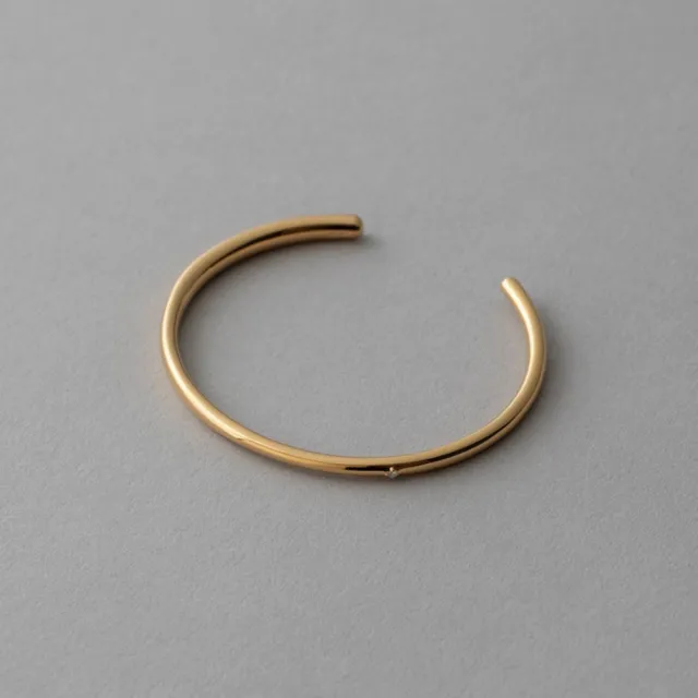 【ete】Objet 極簡美學不規則流線鑽飾手環(金色)