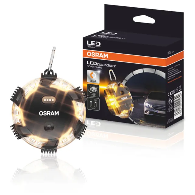 【Osram 歐司朗】LED旋轉閃爍警示燈(吸頂式／LED照明／掛鉤設計《買就送 OSRAM 修容組》)