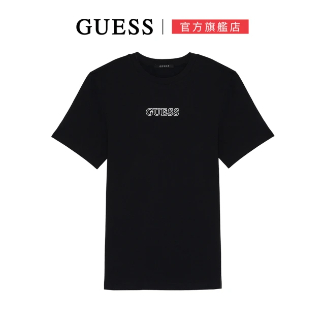 GUESS 男款_極簡百搭鏤空LOGO短T(三色可選) 推薦