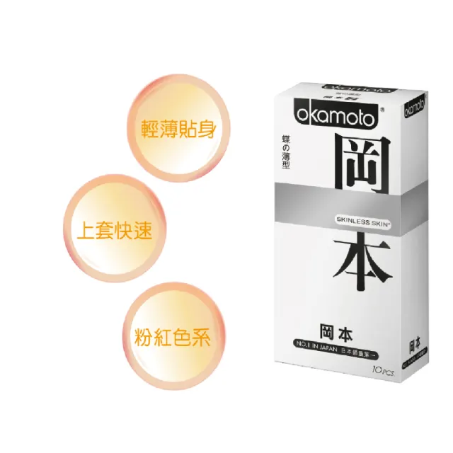 【Okamoto岡本】★Skinless 蝶之薄型10入/盒