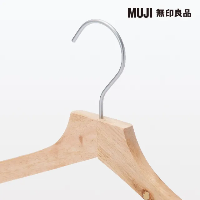 【MUJI 無印良品】節眼木製衣架/5入組 約寬43cm