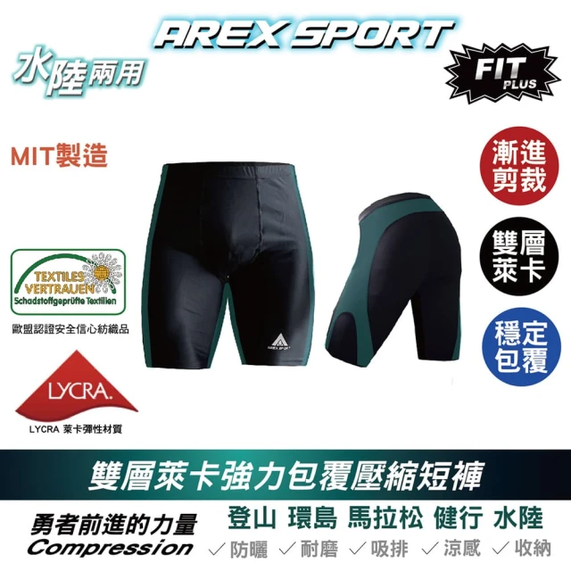 AREXSPORT 壓縮褲男 短壓力褲 運動短褲 男運動褲 男短褲 訓練短褲 大碼壓力褲 水陸褲 萊卡褲AS-9213