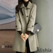 【Alishia】氣質款翻領中長版女毛呢大衣外套 S-2XL(現+預  卡其色 / 灰色 / 黑色)