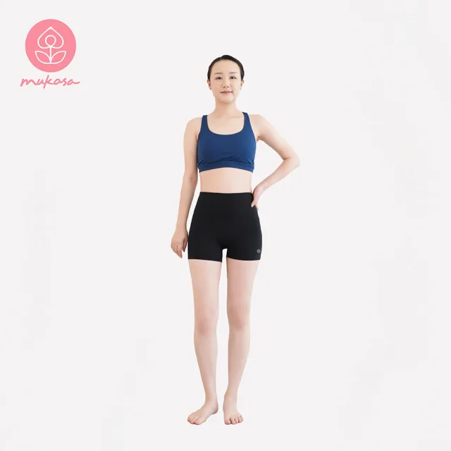 【Mukasa 慕卡莎】FITNESS 運動提臀二分短褲 - 個性黑 - MUK-23965(瑜珈短褲、運動褲、車褲、二分褲)