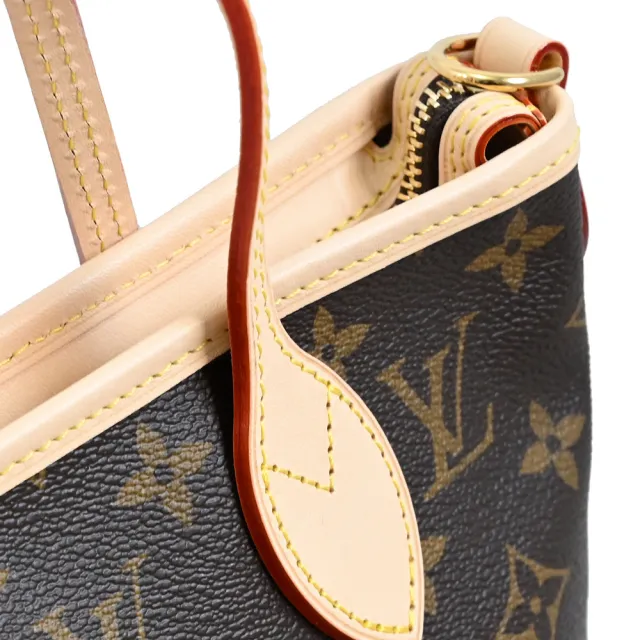【Louis Vuitton 路易威登】LV M46705 Neverfull BB 經典印花手提斜背二合一零錢包兩用包(現貨)