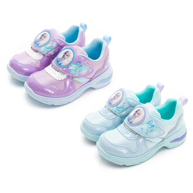 MOONSTAR 月星 迪士尼冰雪奇緣電燈童鞋 ELSA機能鞋 艾莎電燈鞋 兒童運動鞋 閃燈 女童鞋(L9657 奧森)