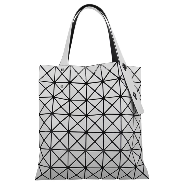 ISSEY MIYAKE 三宅一生 BAOBAO 皮質幾何小菱格7x7手提包(漆白/霧面)