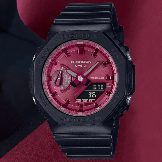 CASIO 卡西歐 G-SHOCK WOMEN 非凡洋紅 八角雙顯腕錶 雙12 特惠(GMA-S2100RB-1A)