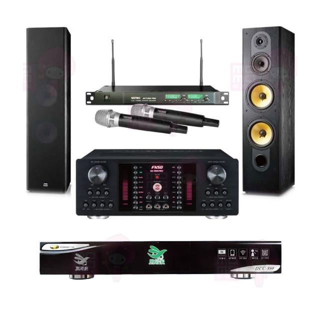 【點將家】DCC-899+FNSD AK-9800 PRO+ACT-869+FNSD SD-803N(點歌機4TB+擴大機+無線麥克風+卡拉OK喇叭)