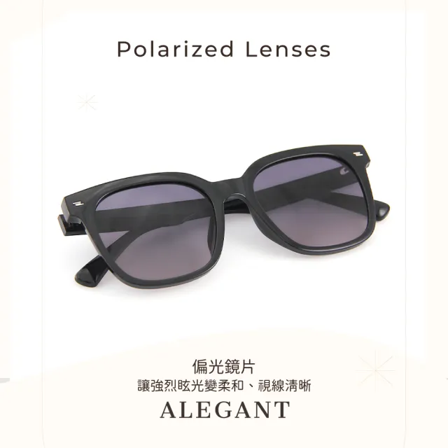 【ALEGANT】韓系時尚海松茶黑線條感方框TR90偏光墨鏡/UV400太陽眼鏡(映日的群山沉林/露營墨鏡)