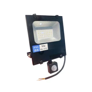 【E極亮】LED 50W 全電壓 感應投光燈 白光 1 入組(LED 50W  IP66 感應投光燈)