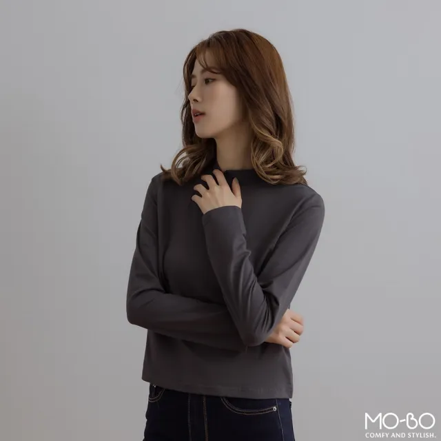 【MO-BO】棉感發熱小高領上衣(MIT)