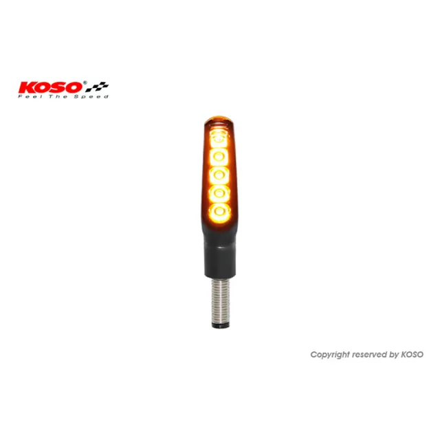 【KOSO】GW-01序列式 LED 方向燈 方向指示燈 車燈(霧黑 / LED：琥珀光 / 燈殼：燻黑殼)