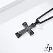 【Jpqueen】晶鑽十字架寬版歐美中性鈦鋼長項鍊(3色可選)
