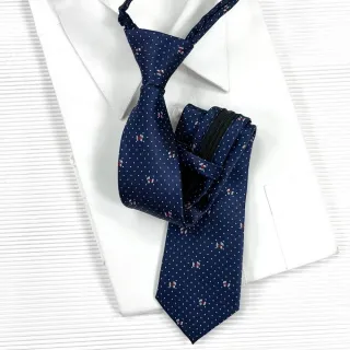 【vivi 領帶家族】流行窄版7cm拉鍊領帶(111608藍小狗)