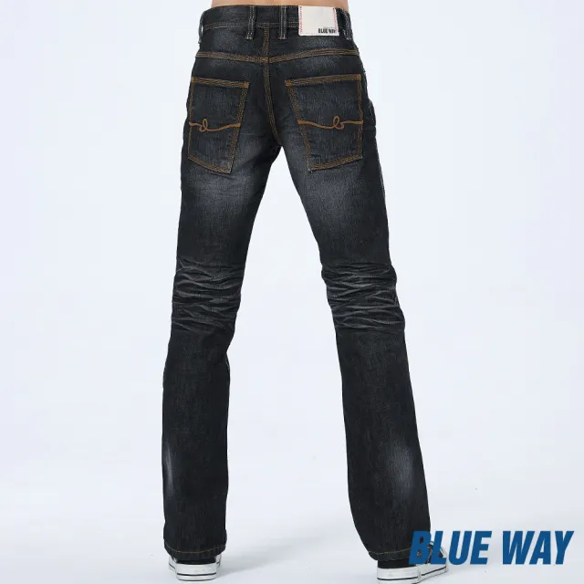 【BLUE WAY】男裝 低腰刷色丹寧直筒褲 牛仔褲-BLUE WAY