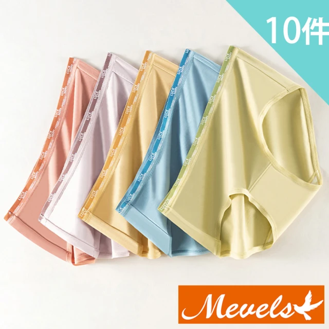 Mevels 瑪薇絲 4件組 加大尺碼輕薄法式蕾絲高腰內褲/