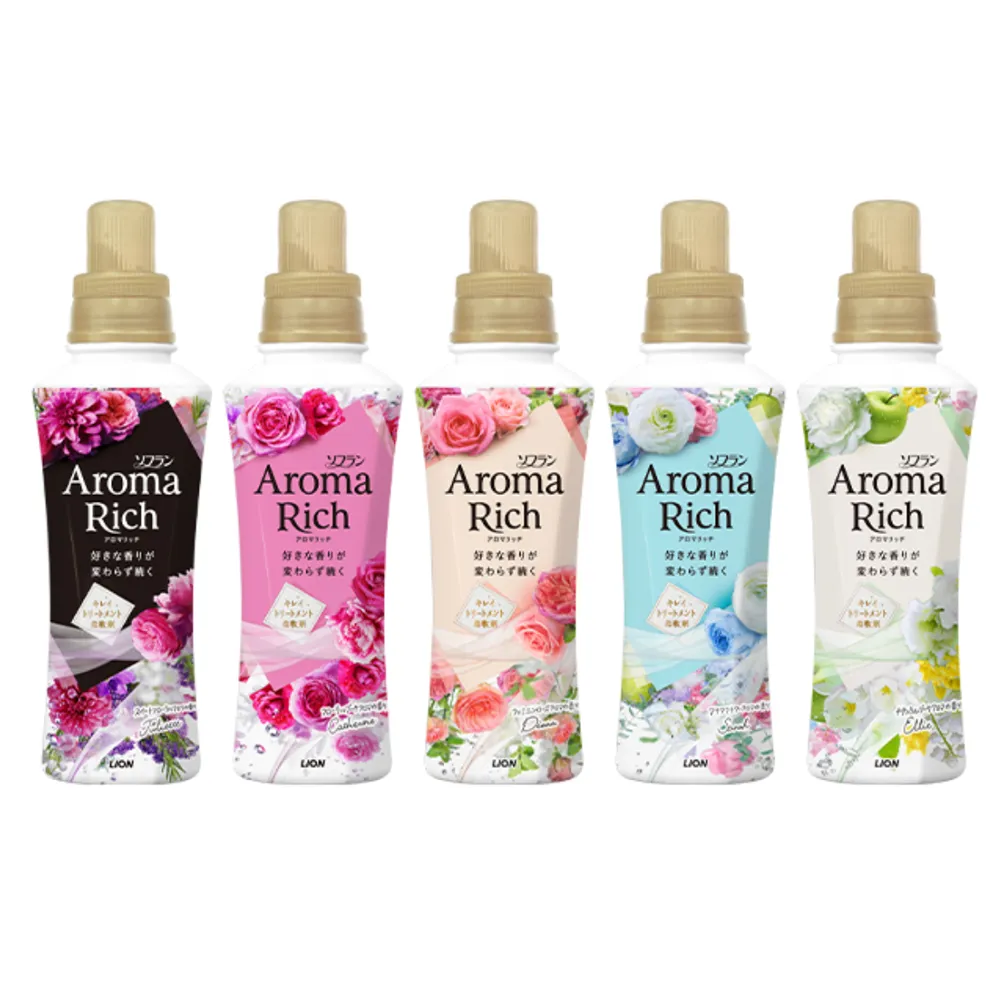 【LION 獅王】Aroma Rich 衣物香氛芳香柔軟精-480ml(花香/果香/清新)