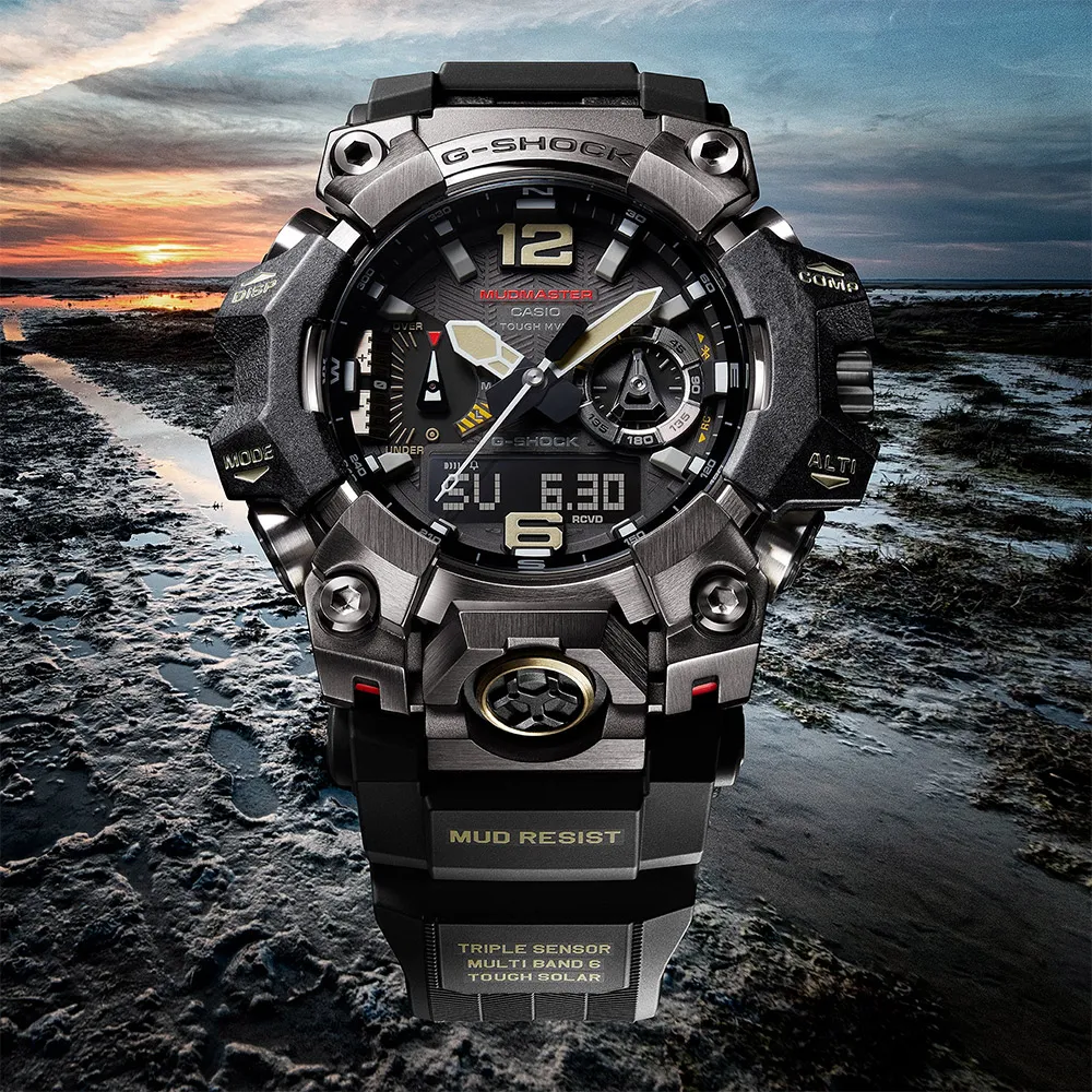 【CASIO 卡西歐】G-SHOCK MUDMASTER太陽能藍牙連線泥人錶 禮物 開學(GWG-B1000-1A/速)