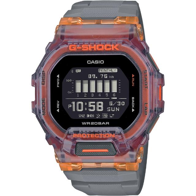 【CASIO 卡西歐】G-SHOCK 活力亮彩藍牙連線計步多功能運動錶 618 送禮(GBD-200SM-1A5/速)