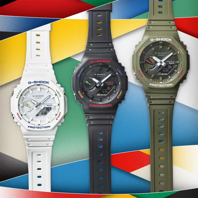 【CASIO 卡西歐】G-SHOCK 藍牙連線  八角雙顯太陽能腕錶 送禮推薦 禮物(GA-B2100FC-7A)