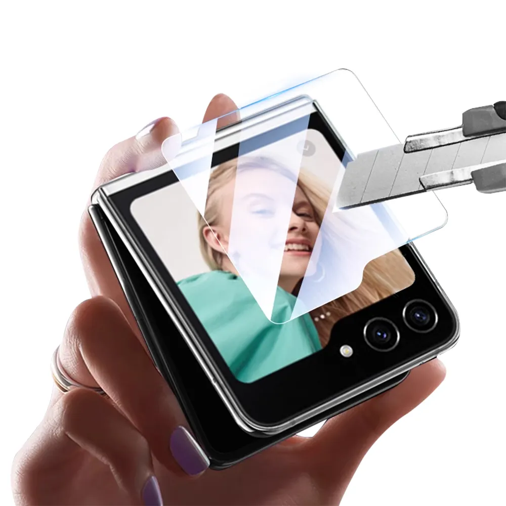 【YANG YI 揚邑】Samsung Galaxy Z Flip5 外螢幕鋼化玻璃膜9H防爆抗刮防眩保護貼
