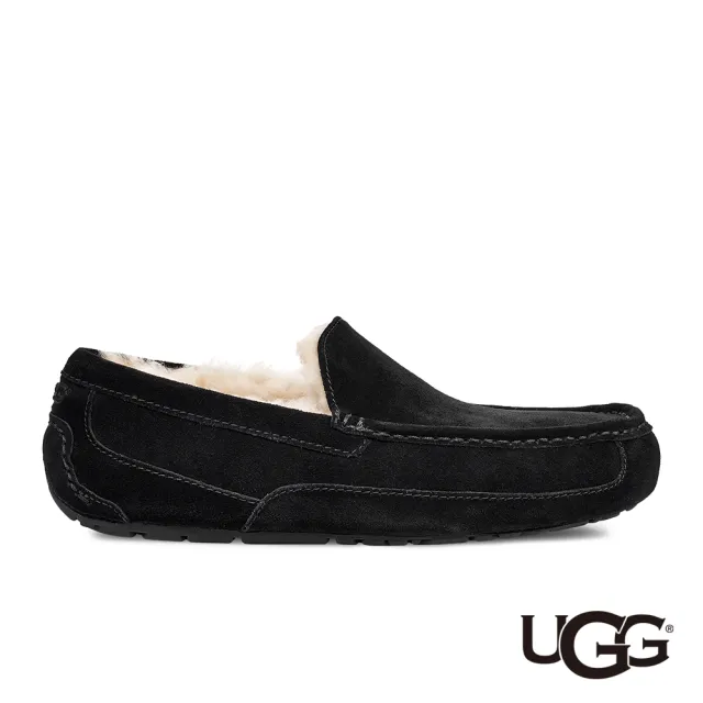 UGG】男鞋/休閒鞋/平底鞋/帆船鞋Ascot(黑色-UG1101110WBLK) - momo購物